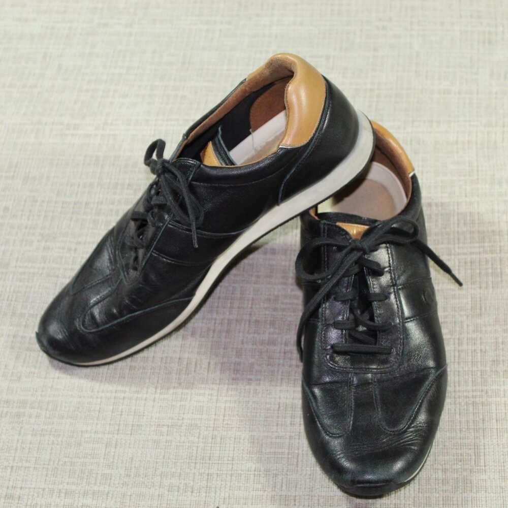 Cole Haan Grand OS Women Size 10 Black and Brown Leather Sneakers  W04655